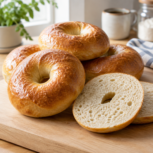 Plain sourdough bagels